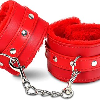 Leather Fluffy Handcuffs