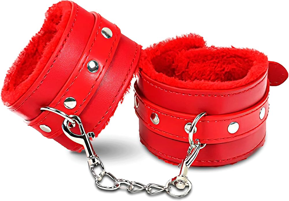 Leather Fluffy Handcuffs