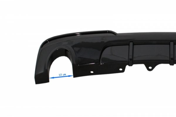 Double Outlet Single Exhaust Diffuser για BMW 5 Series F10/F11 Non-LCI&LCI (2011-2017) M-Technik Design Piano Black - Image 2