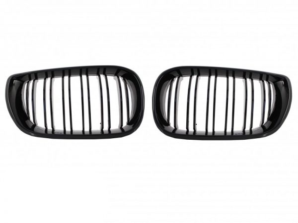 Γρίλιες Μάσκα για BMW 3 Series E46 Facelift (10.2001-2005) Double Stripe M Design Piano Black - Image 2