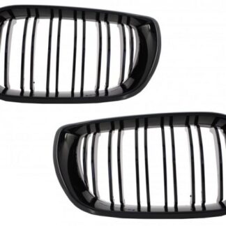 Γρίλιες Μάσκα για BMW 3 Series E46 Facelift (10.2001-2005) Double Stripe M Design Piano Black