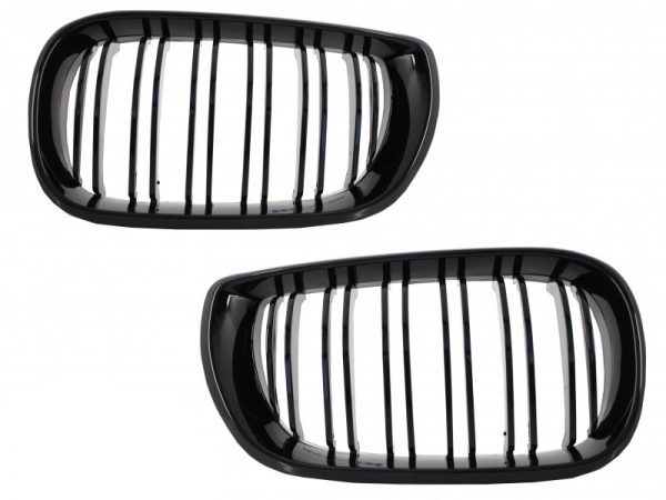 Γρίλιες Μάσκα για BMW 3 Series E46 Facelift (10.2001-2005) Double Stripe M Design Piano Black