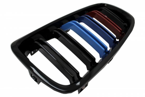 Γρίλιες Μάσκα για BMW 3 Series F30 F31 (2011-up) Piano Black 3 Color M-Power Design - Image 3