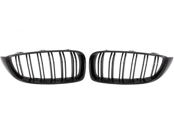 Γρίλιες Μάσκα για BMW 4 Series F32 F33 F36 (2013-03.2019) Double Stripe M Design Piano Black - Image 2