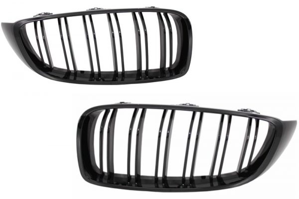 Γρίλιες Μάσκα για BMW 4 Series F32 F33 F36 (2013-03.2019) Double Stripe M Design Piano Black