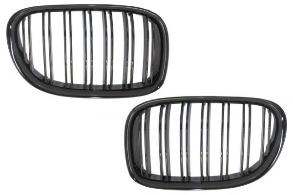 Γρίλιες Μάσκα για BMW 7 Series F01 F02 F03 (2008-2015) Double Stripe M Design Piano Black