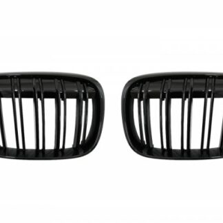 Γρίλιες Μάσκα για BMW X1 SUV F48 Pre-LCI (06.2015-2019) Double Stripe M Design Piano Black