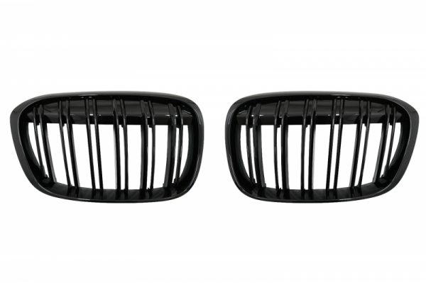 Γρίλιες Μάσκα για BMW X1 SUV F48 Pre-LCI (06.2015-2019) Double Stripe M Design Piano Black