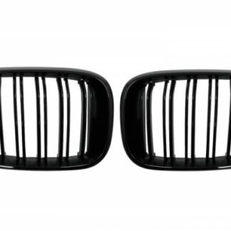 Γρίλιες Μάσκα για BMW X3 G01 (11.2017-up) X4 G02 (02.2018-up) Double Stripe M Design Piano Black