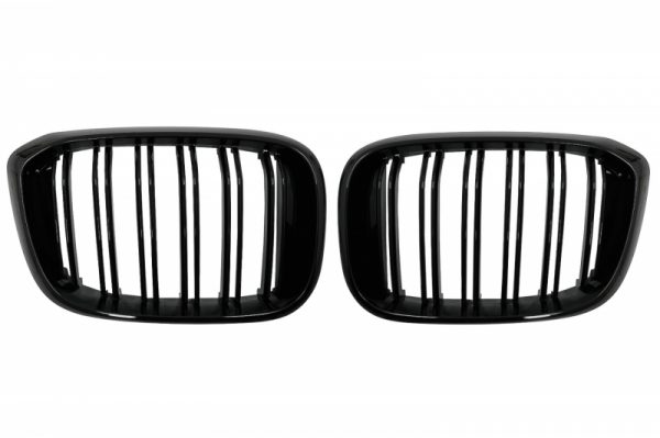 Γρίλιες Μάσκα για BMW X3 G01 (11.2017-up) X4 G02 (02.2018-up) Double Stripe M Design Piano Black