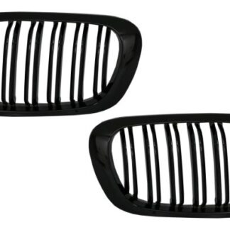 Καρδιές Μάσκα για BMW 3 Series E46 Coupe Cabrio 2 Doors Non Facelift (1999-2002) Double Stripe M Design Piano Black
