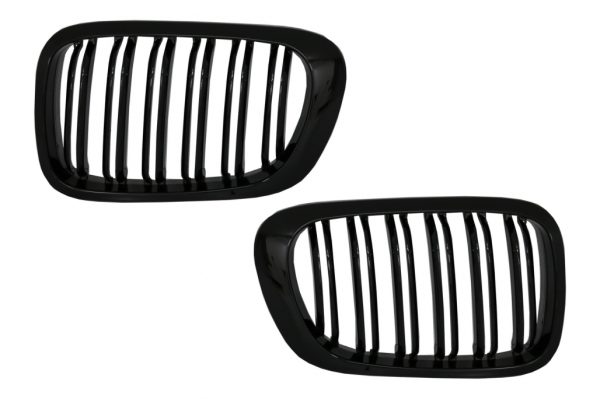 Καρδιές Μάσκα για BMW 3 Series E46 Coupe Cabrio 2 Doors Non Facelift (1999-2002) Double Stripe M Design Piano Black