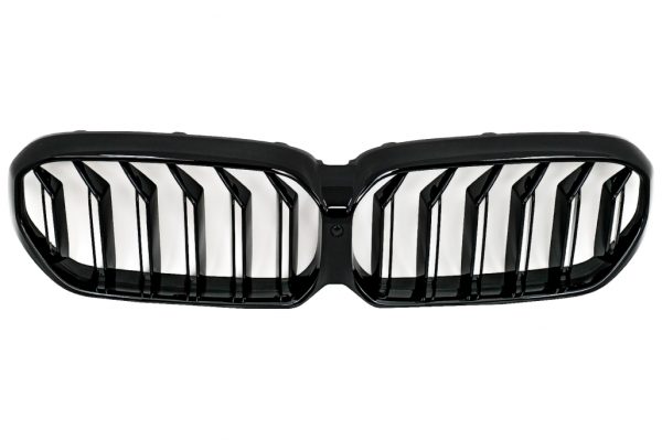 Καρδιές Μάσκα για BMW 5 Series G30 G31 LCI (07.2020-up) Double Stripe Design Piano Black - Image 2