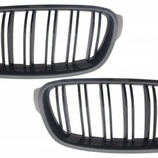 Κεντρικά Grilles Kidney Carbon για BMW F30 F31 Double Piano Black Stripe M Design