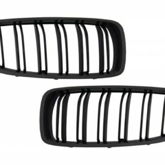 Κεντρικά Grilles Kidney για BMW 4 Series F32 F33 F36 (2013-03.2019) Double Stripe M Design Carbon Film Coated
