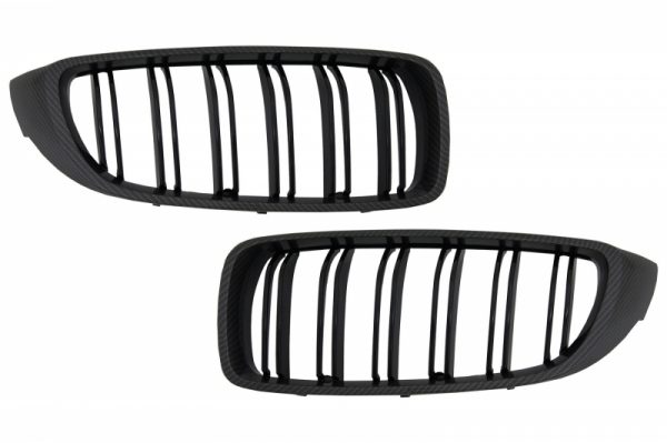 Κεντρικά Grilles Kidney για BMW 4 Series F32 F33 F36 (2013-03.2019) Double Stripe M Design Carbon Film Coated