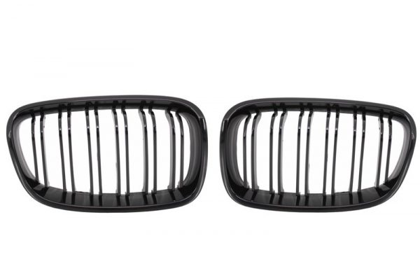 Κεντρικά Grilles Kidney Grilles για BMW 1 Series F20 F21 (2011-2014) Double Stripe M Design Piano Black - Image 2