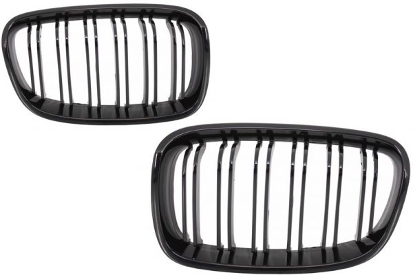 Κεντρικά Grilles Kidney Grilles για BMW 1 Series F20 F21 (2011-2014) Double Stripe M Design Piano Black