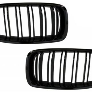 Κεντρικά Grilles Kidney Grilles για BMW 3 Series F30 F31 (2011-up) Double Stripe M Design Piano Black