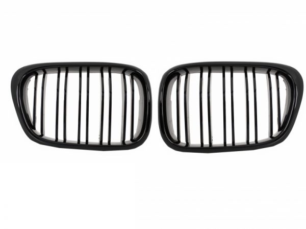 Κεντρικά Grilles Kidney Grilles για BMW E39 5 Series (1997-2003) Double Stripe M Design Piano Black - Image 2