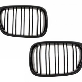 Κεντρικά Grilles Kidney Grilles για BMW E39 5 Series (1997-2003) Double Stripe M Design Piano Black