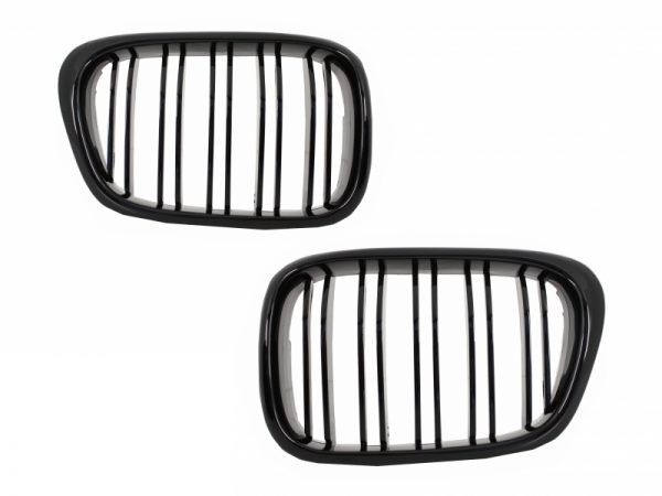 Κεντρικά Grilles Kidney Grilles για BMW E39 5 Series (1997-2003) Double Stripe M Design Piano Black