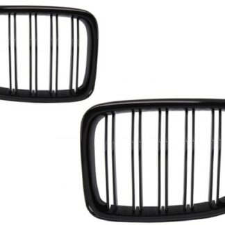 Κεντρικά Grilles Kidney Grilles για BMW X1 E84 (2009-2014) Piano Black Double Stripe Design
