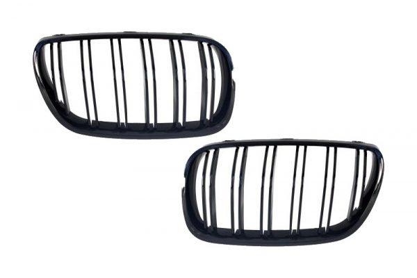 Κεντρικά Grilles Kidney Grilles για BMW X3 E83 LCI (2007-2010) Double Stripe M Design Piano Black