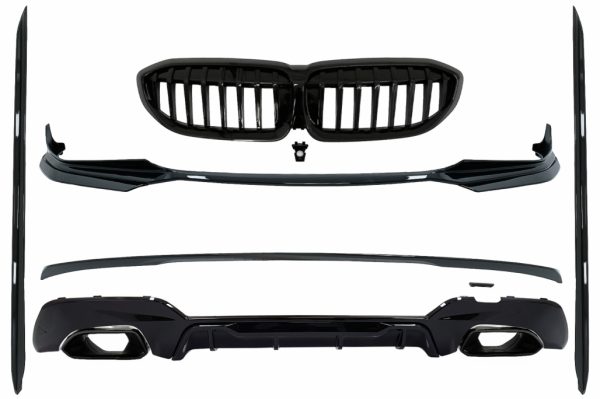 Κομπλε Body Kit Extensions για BMW 3 Series G20 Sedan G21 Touring (2018-2019) M340i Competition Design Black Tips