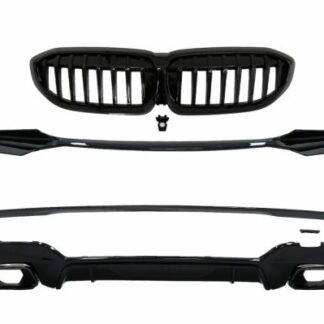 Κομπλε Body Kit Extensions για BMW 3 Series G20 Sedan G21 Touring (2018-2019) M340i Design Black Tips