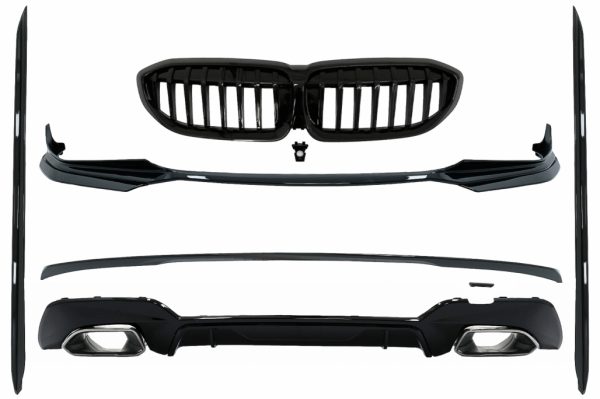 Κομπλε Body Kit Extensions για BMW 3 Series G20 Sedan G21 Touring (2018-2019) M340i Design Silver Tips