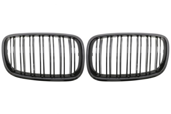 Μπροστά Καρδιές Μάσκας για BMW X5 E70/ X6 E71 (2007-2014) Double Stripe M Design Piano Black - Image 2
