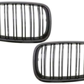 Μπροστά Καρδιές Μάσκας για BMW X5 E70/ X6 E71 (2007-2014) Double Stripe M Design Piano Black
