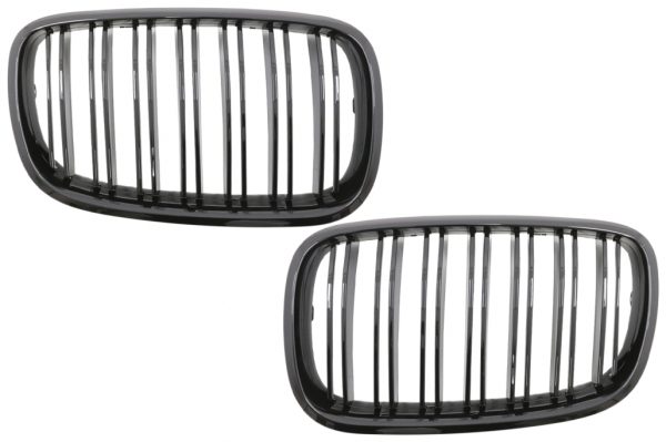 Μπροστά Καρδιές Μάσκας για BMW X5 E70/ X6 E71 (2007-2014) Double Stripe M Design Piano Black