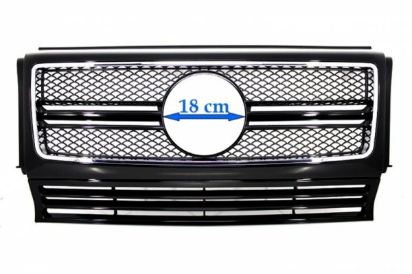 Μπροστινή Μάσκα για MERCEDES W463 G-Class (90-12) G65 Design Piano Black Chrome Frame - Image 3