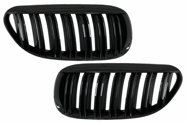 Μπροστινή Μάσκα Γρίλιες για BMW 6 Series E63 E64 LCI Pre-LCI (2004-2010) M Design Double Stripe Piano Black