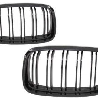 Μπροστινός Kidney Grilles για BMW 3 Series E90 E91 LCI (2008-2011) Double Stripe M Design Piano Black