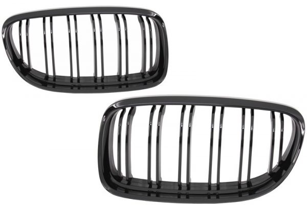Μπροστινός Kidney Grilles για BMW 3 Series E90 E91 LCI (2008-2011) Double Stripe M Design Piano Black