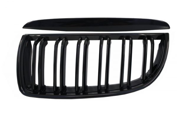 Μπροστινός Kidney Grilles για BMW 3 Series E90 E91 Pre-LCI (2005-2008) Double Stripe M Design Piano Black - Image 3