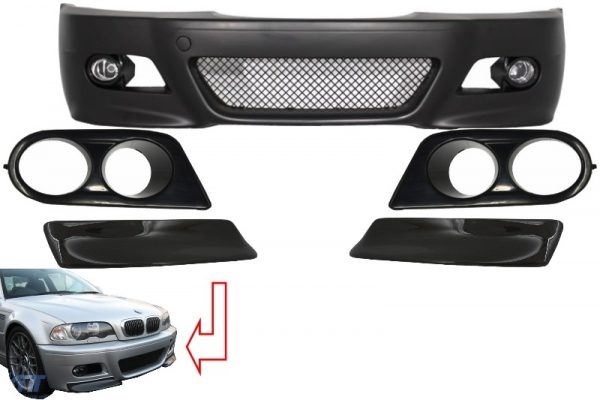 Μπροστινός Προφυλακτήρας για BMW 3 Series Coupe/Cabrio/Sedan/Estate E46 (1998-2004) M3 Design με Air Ducts Vents και Splitters Carbon CSL Design