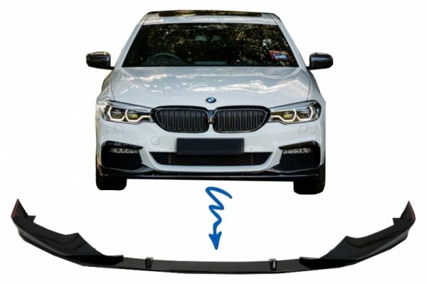 Μπροστινός Προφυλακτήρας Spoiler Lip για BMW 5 Series G30 G31 Limousine Touring (2017-up) M Sport Design Piano Black
