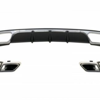 Πίσω Diffuser με Exhaust Muffler Tips Chrome για Mercedes E-Class W212 Facelift (2013-2016) μόνο Standard Bumper