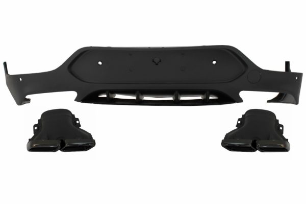 Πίσω Diffuser με Exhaust Muffler Tips για Mercedes GLC Coupe C253 Sport Line (2015-2019) GLC63 Design Black Tips