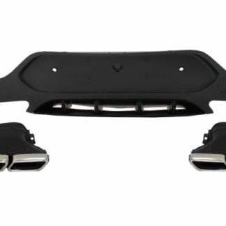 Πίσω Diffuser με Exhaust Muffler Tips για Mercedes GLC Coupe C253 Sport Line (2015-2019) GLC63 Design Silver Tips