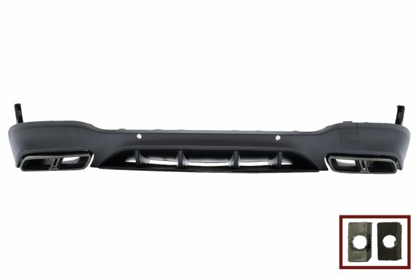 Πίσω Diffuser με Exhaust Muffler Tips για Mercedes GLC X253 SUV (2015-07.2019) Night Package Design