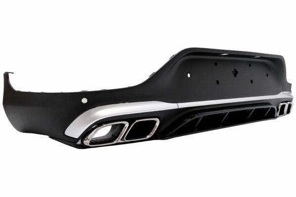 Πίσω Diffuser με Exhaust Silver Muffler Tips για Mercedes GLC Coupe Facelift C253 (2020-) GLC63 Design - Image 2