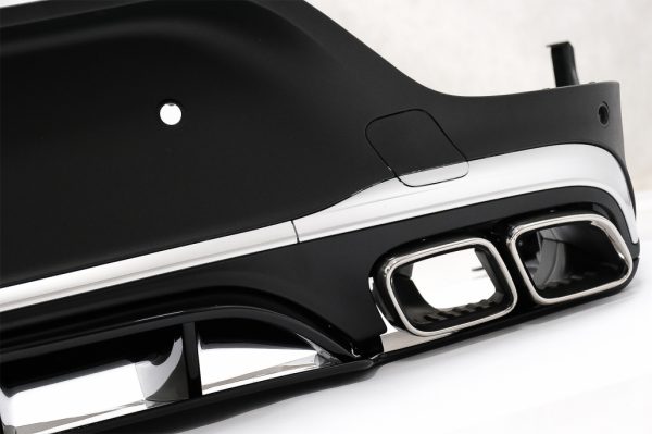 Πίσω Diffuser με Exhaust Silver Muffler Tips για Mercedes GLC Coupe Facelift C253 (2020-) GLC63 Design - Image 3