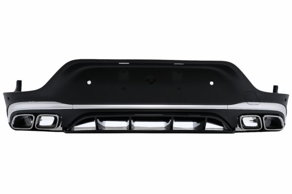 Πίσω Diffuser με Exhaust Silver Muffler Tips για Mercedes GLC Coupe Facelift C253 (2020-) GLC63 Design