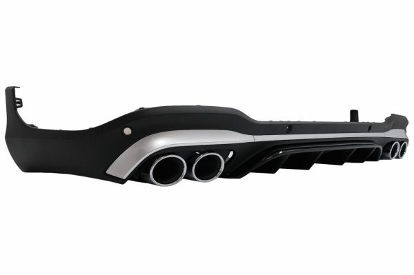 Πίσω Diffuser με Silver Exhaust Muffler Tips για Mercedes GLC SUV X253 Facelift (2020-) GLC43 Design - Image 2