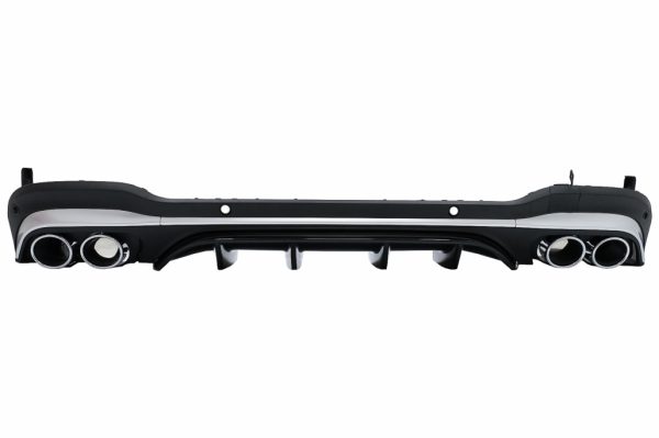 Πίσω Diffuser με Silver Exhaust Muffler Tips για Mercedes GLC SUV X253 Facelift (2020-) GLC43 Design